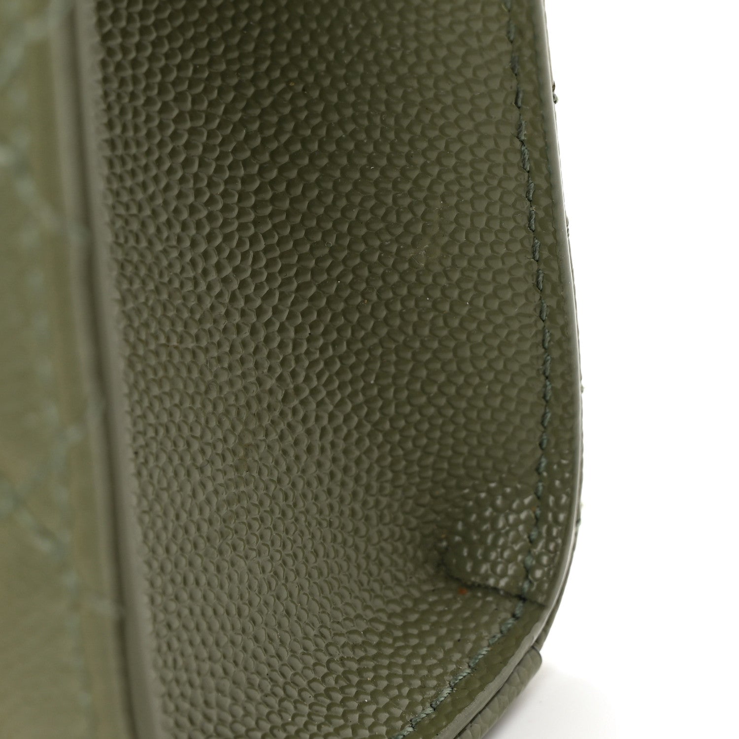 Saint Laurent Grain De Poudre Textured Mixed Matelasse Medium Triquilt Monogram Satchel Vert Kaki 14 of 17