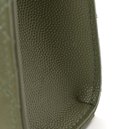 Saint Laurent Grain De Poudre Textured Mixed Matelasse Medium Triquilt Monogram Satchel Vert Kaki 14 of 17