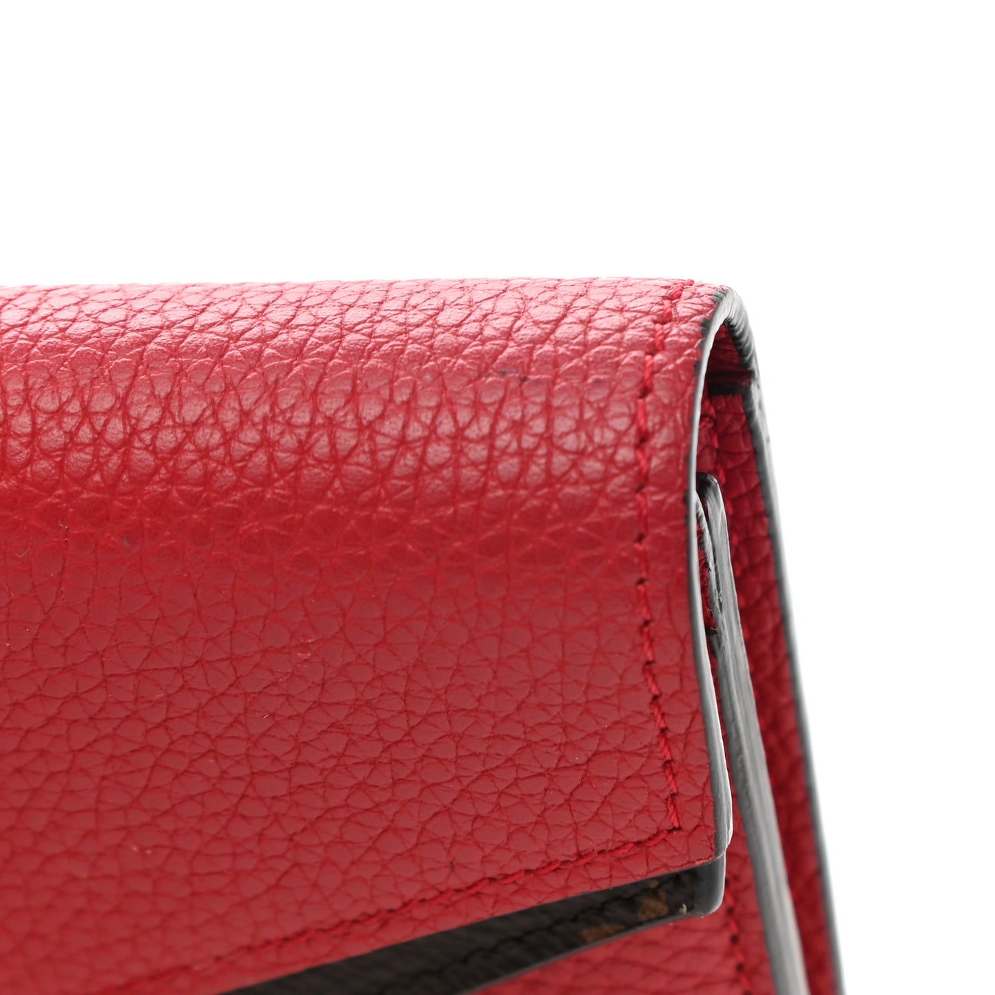 Calfskin Double V Wallet Rubis