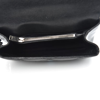 Saint Laurent Calfskin Matelasse Diamond Quilted Monogram Medium College Bag Black 5 of 11