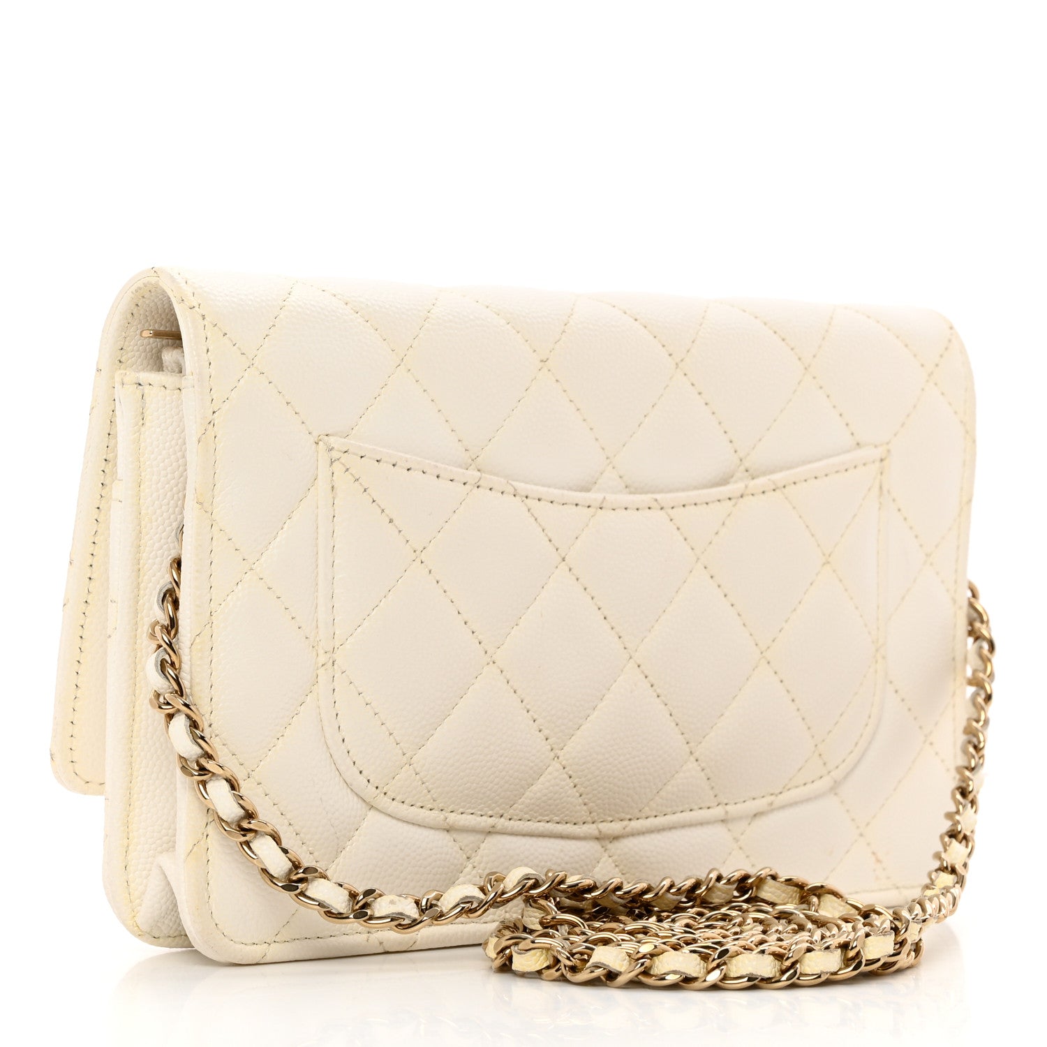 Chanel Caviar Quilted Wallet On Chain WOC White 3 of 12