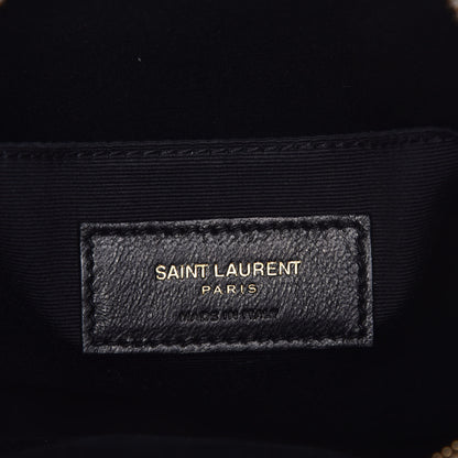 Saint Laurent Grain De Poudre Matelasse Chevron Quilted Round Vinyle Camera Bag Crema Soft 6 of 7