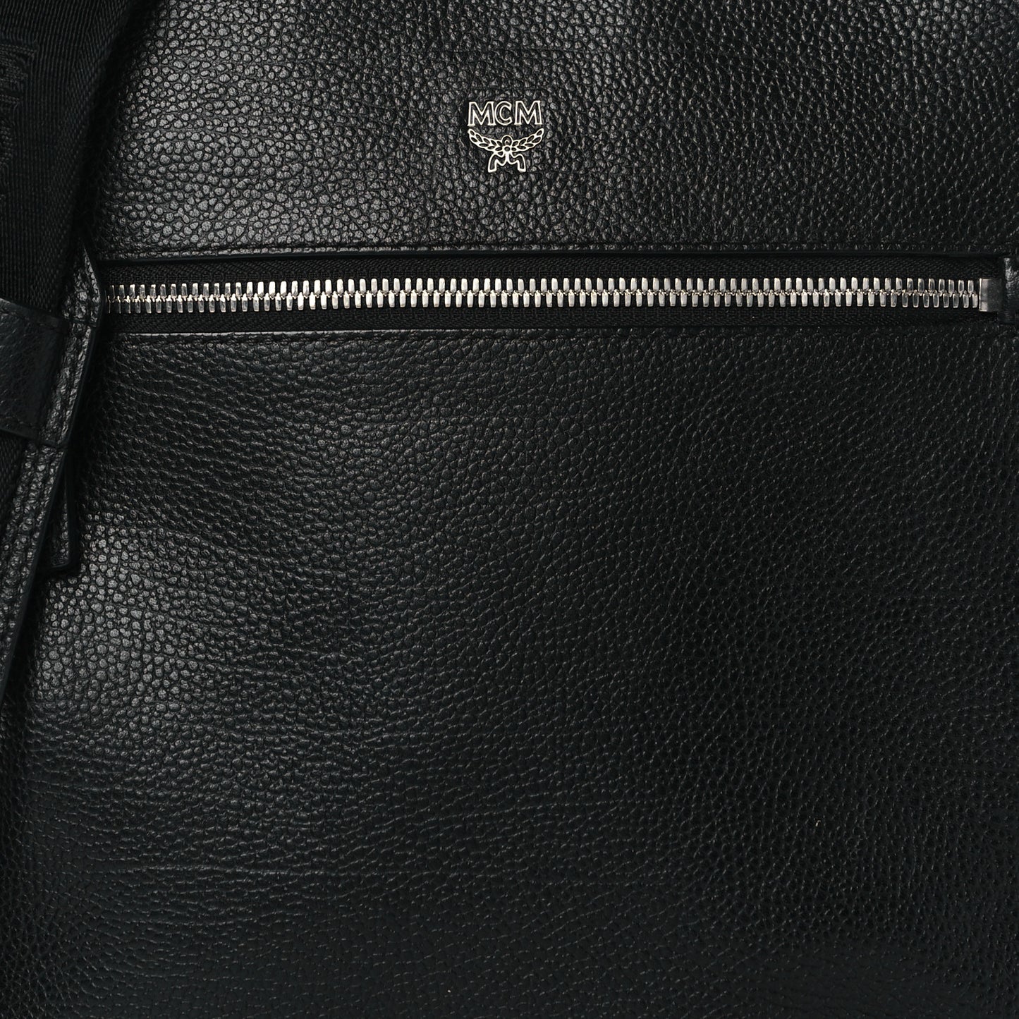 Grained Calfskin Medium Crossbody Bag Black