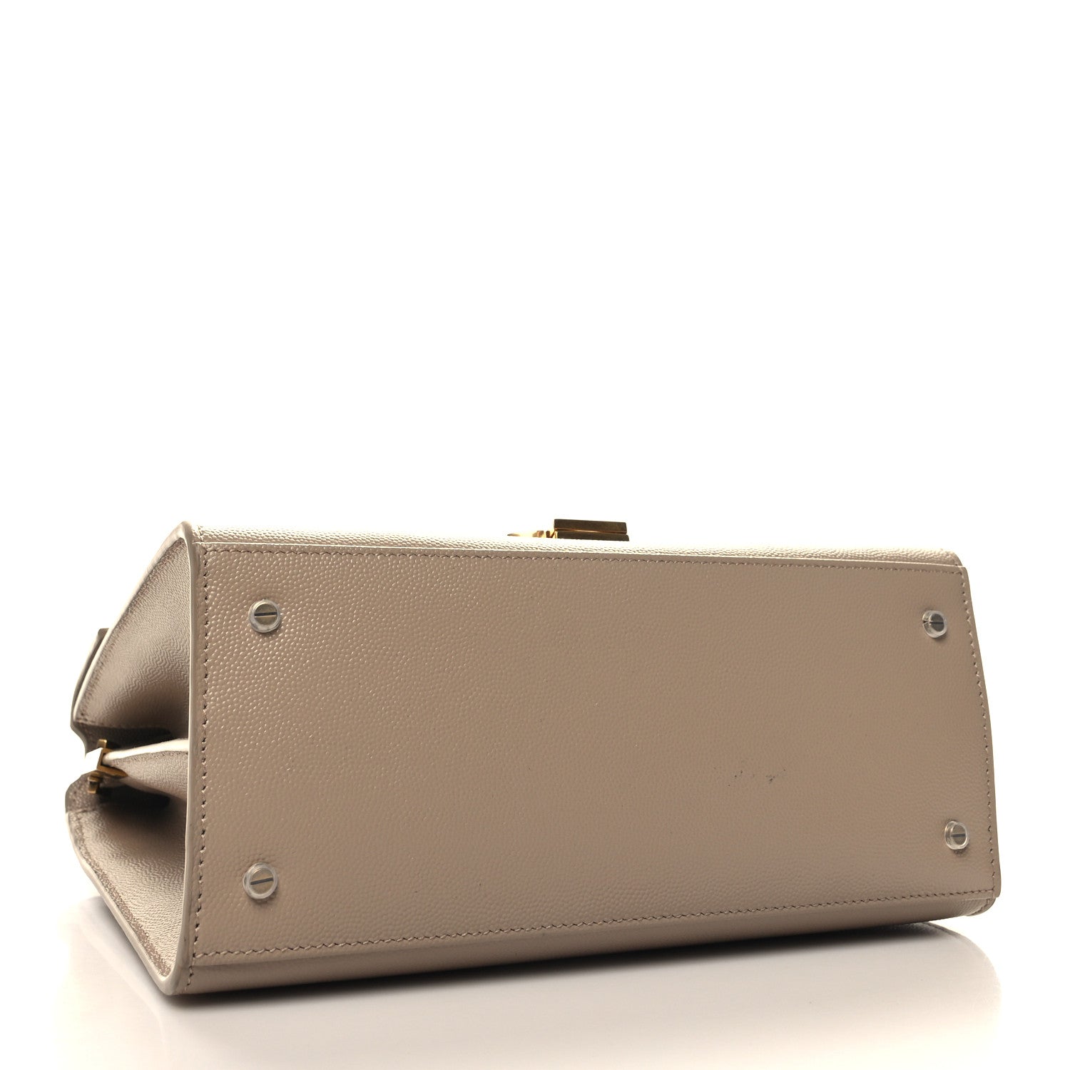 Saint Laurent Grain de Poudre Medium Classic Monogram Cassandra Top Handle Dark Beige 4 of 11