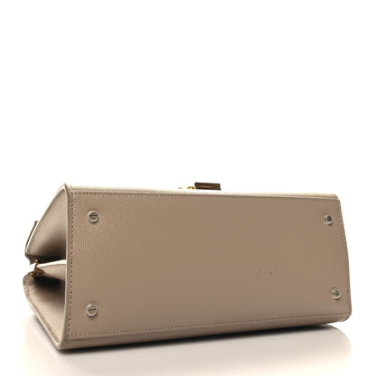 Saint Laurent Grain de Poudre Medium Classic Monogram Cassandra Top Handle Dark Beige 4 of 11