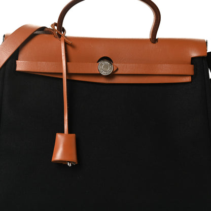 Hermes Barenia Toile Herbag 2 in 1 PM Black 7 of 11