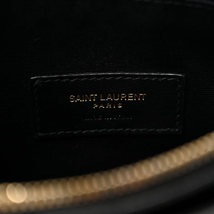 Saint Laurent Grain De Poudre Chevron Monogram Large Bill Pouch Black 6 of 8