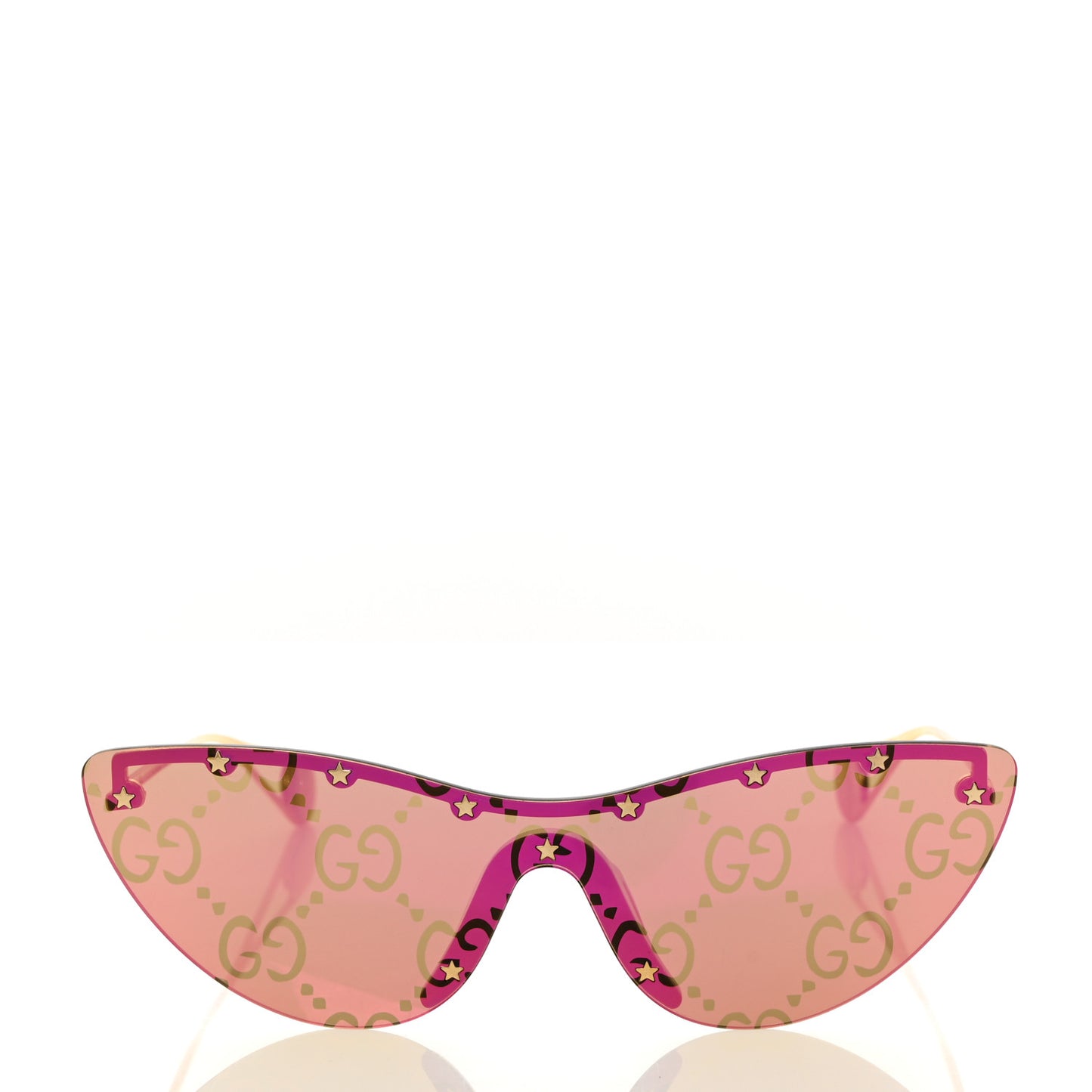 Metal Rimless Star Studded Monogram 90mm Cat Eye GG0666S Sunglasses Mirror Purple