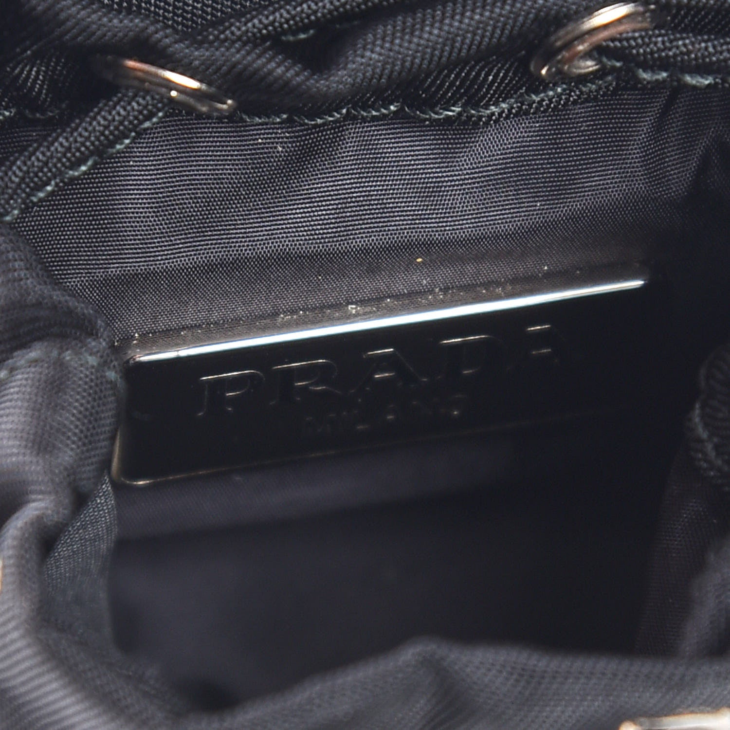 Prada Saffiano Cuir Backpack Keychain Charm Black 3 of 7