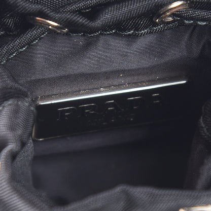 Prada Saffiano Cuir Backpack Keychain Charm Black 3 of 7