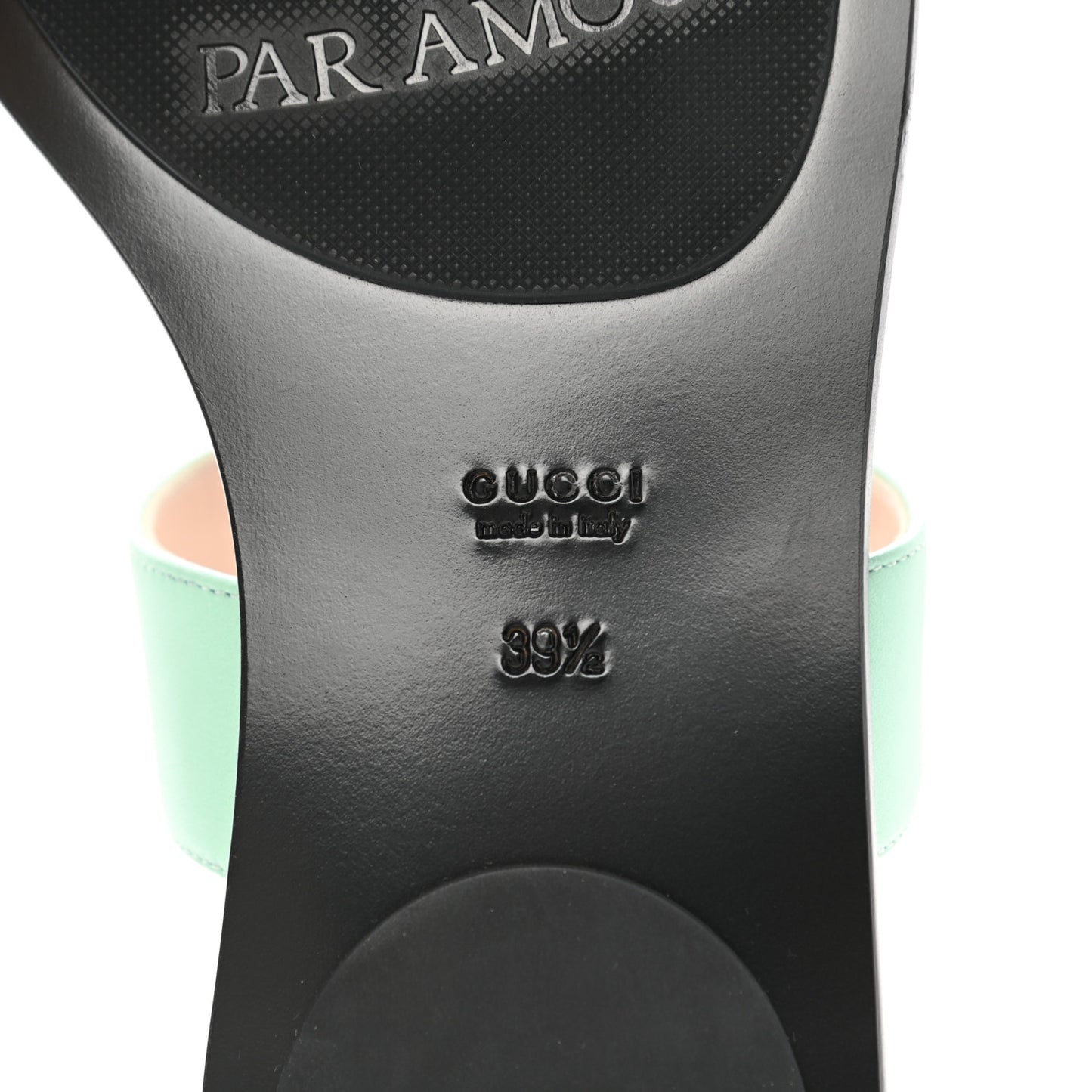 Calfskin GG Marmont Thong Sandals 39.5 Water Green