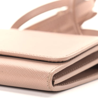 Prada Saffiano Metal Flap Wallet with Strap Cammeo 9 of 9