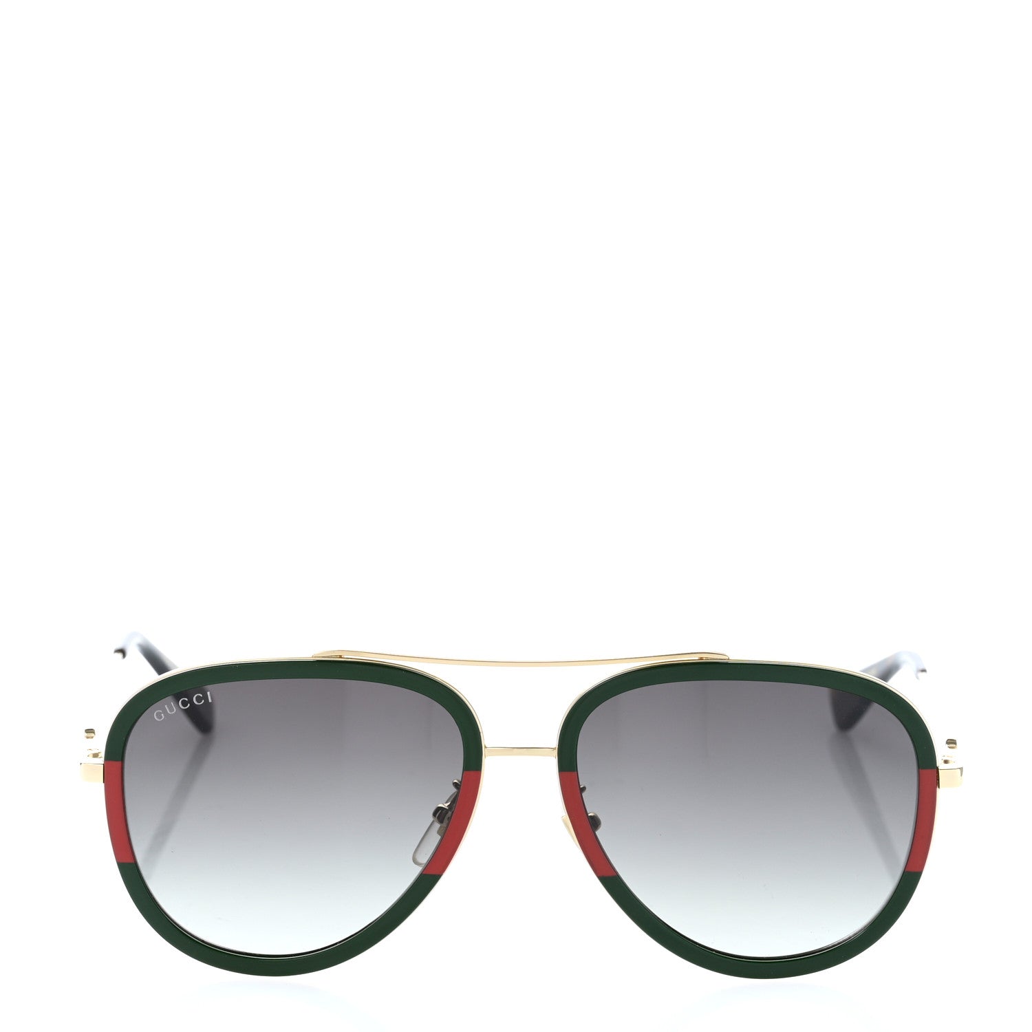 Gucci Web Aviator Sunglasses GG0062S Green Red 2 of 8