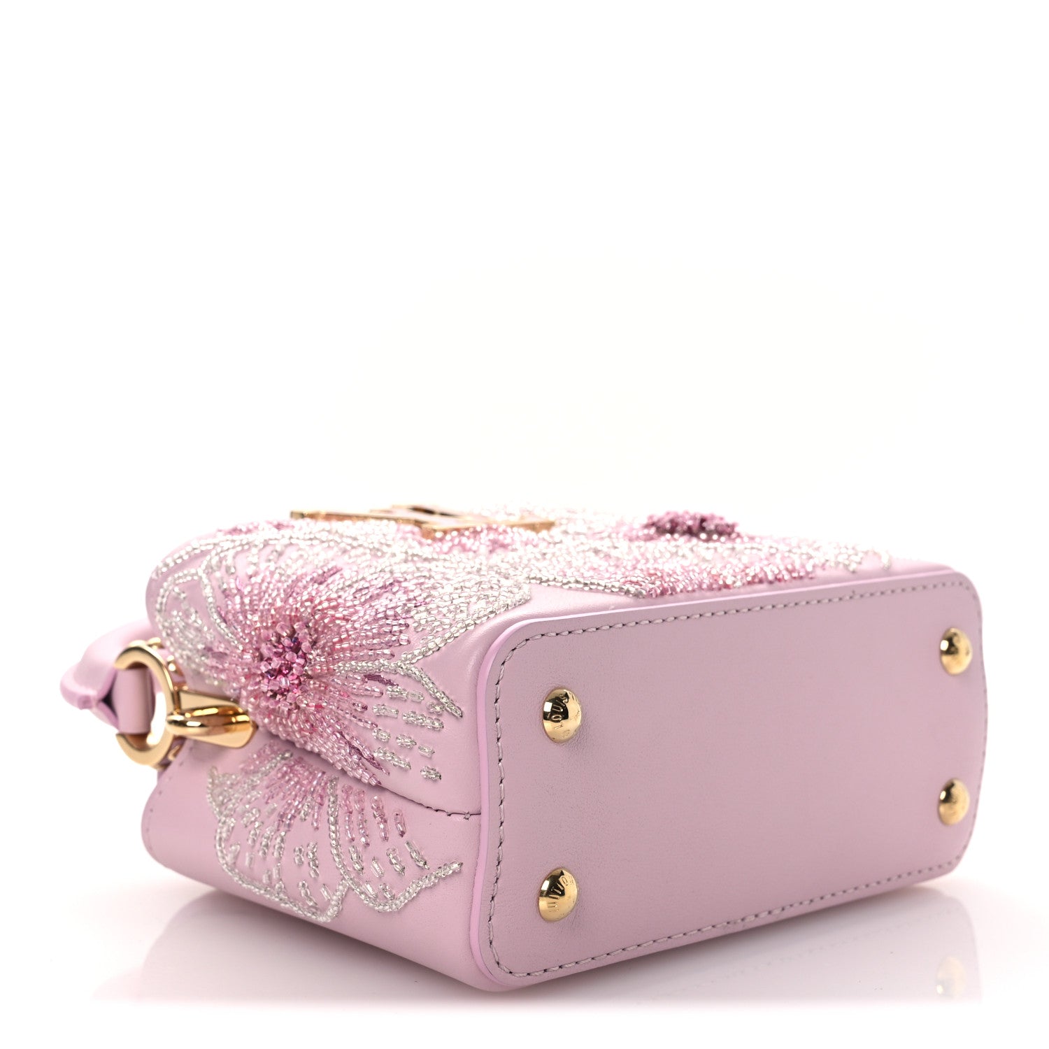 Louis Vuitton Calfskin Embroidered Nano Capucines Guimauvre Pink 6 of 23