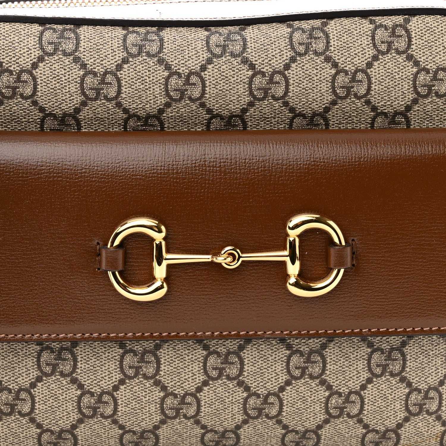 Gucci GG Supreme Monogram Small Horsebit 1955 Shoulder Bag Beige Brown Sugar 8 of 10