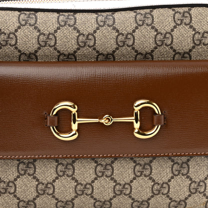Gucci GG Supreme Monogram Small Horsebit 1955 Shoulder Bag Beige Brown Sugar 8 of 10