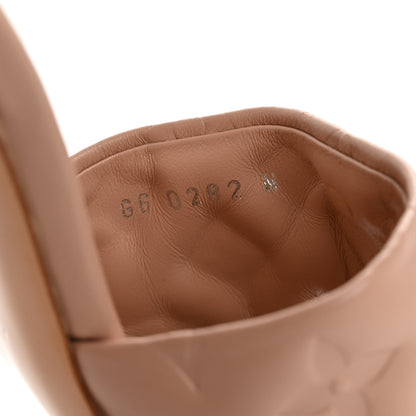 Louis Vuitton Lambskin Embossed Monogram Revival Mules 38 Beige 9 of 14