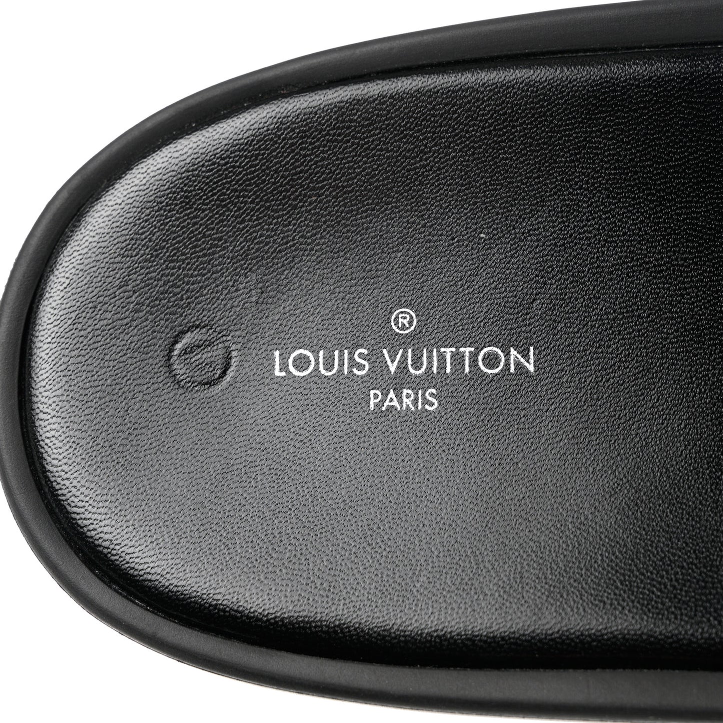 Calfskin Logo Sunbath Slide Sandals 38 Black