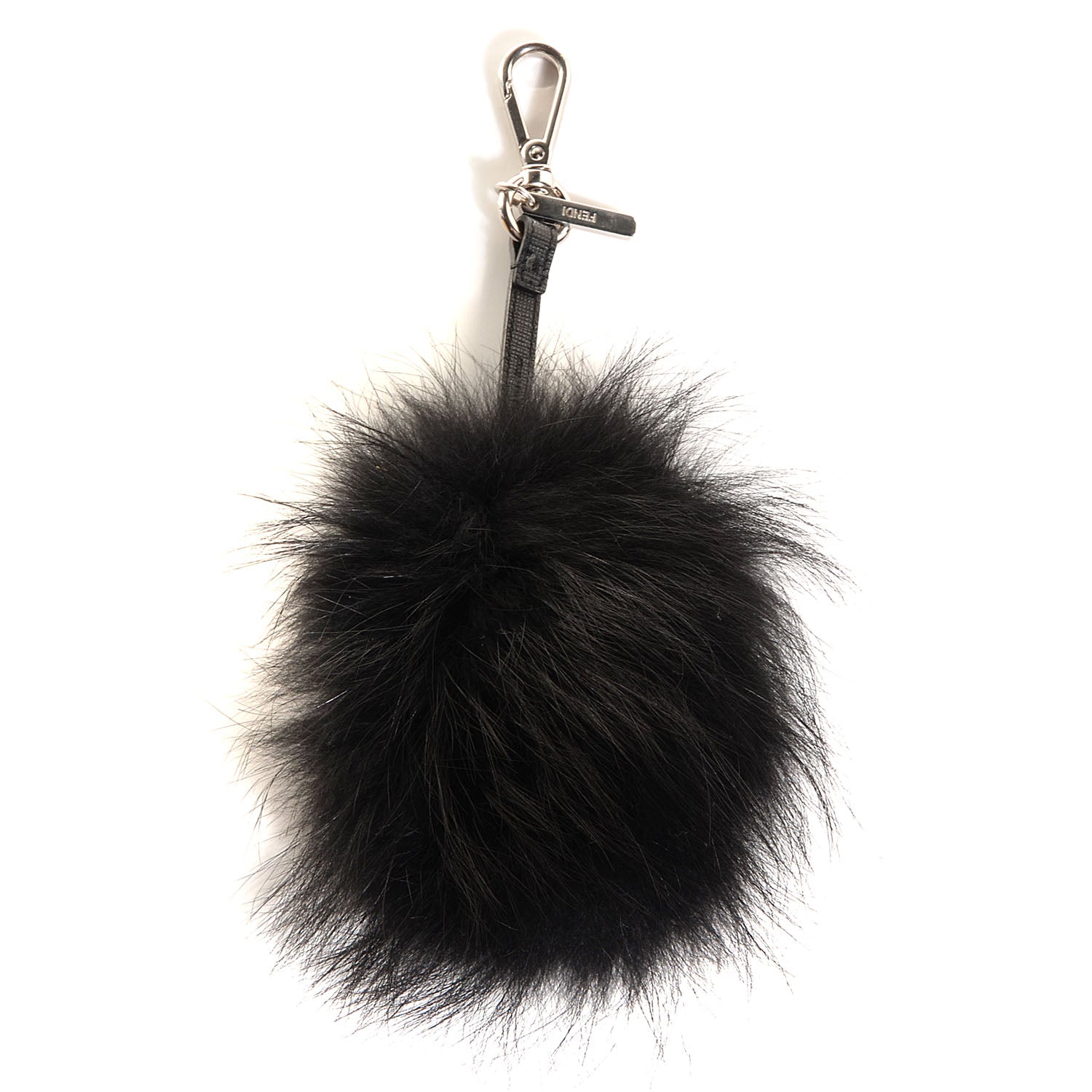 Fendi Vitello Elite Fox Fur Fusto Monster Bag Bug Charm Black Yellow 3 of 8