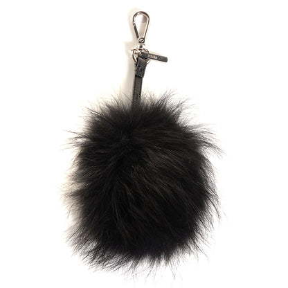 Fendi Vitello Elite Fox Fur Fusto Monster Bag Bug Charm Black Yellow 3 of 8