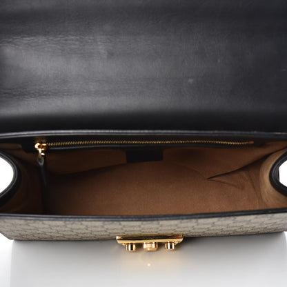 Gucci GG Supreme Monogram Calfskin Medium Padlock Shoulder Bag Beige Black Cuir 5 of 13