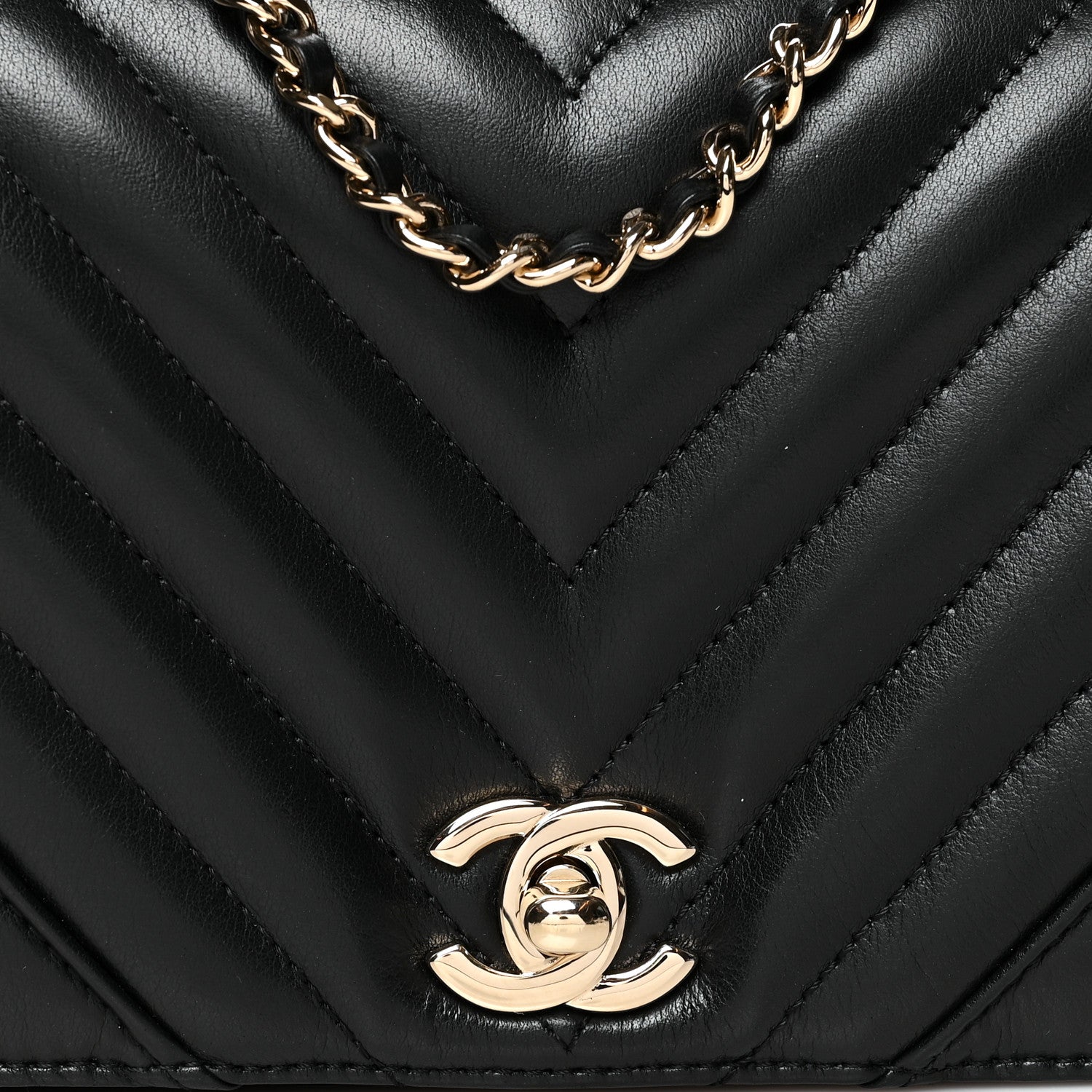 Chanel Calfskin Chevron Quilted Mini Statement Flap Black 8 of 10