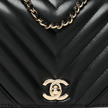 Chanel Calfskin Chevron Quilted Mini Statement Flap Black 8 of 10