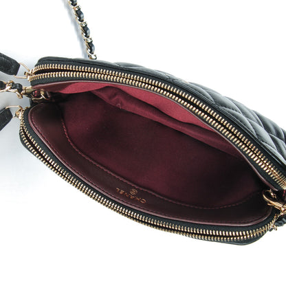 Chanel Lambskin Quilted Small Clutch With Chain Black 5 of 9