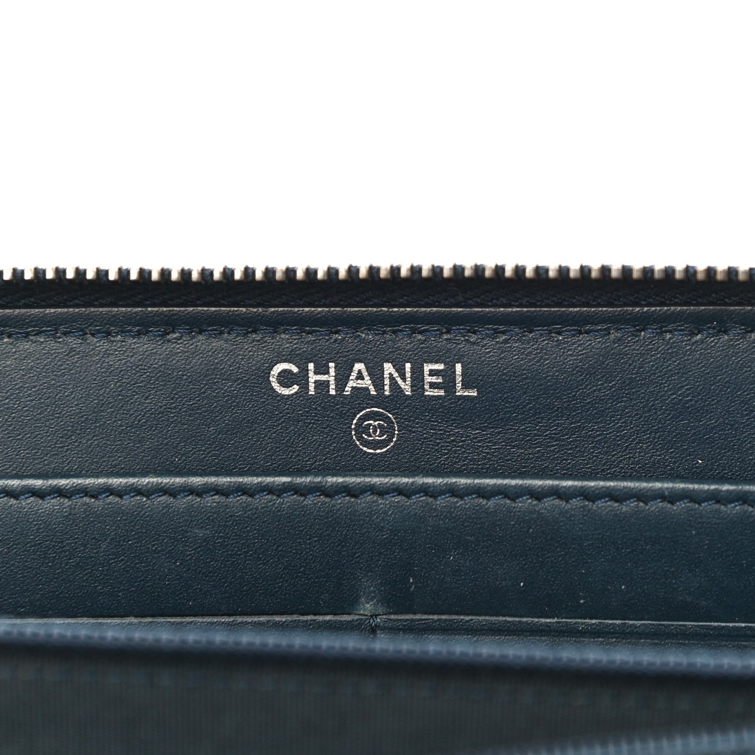 Chanel Glazed Calfskin Quilted Small Coco Boy Zip Around Wallet Blue 7 of 26