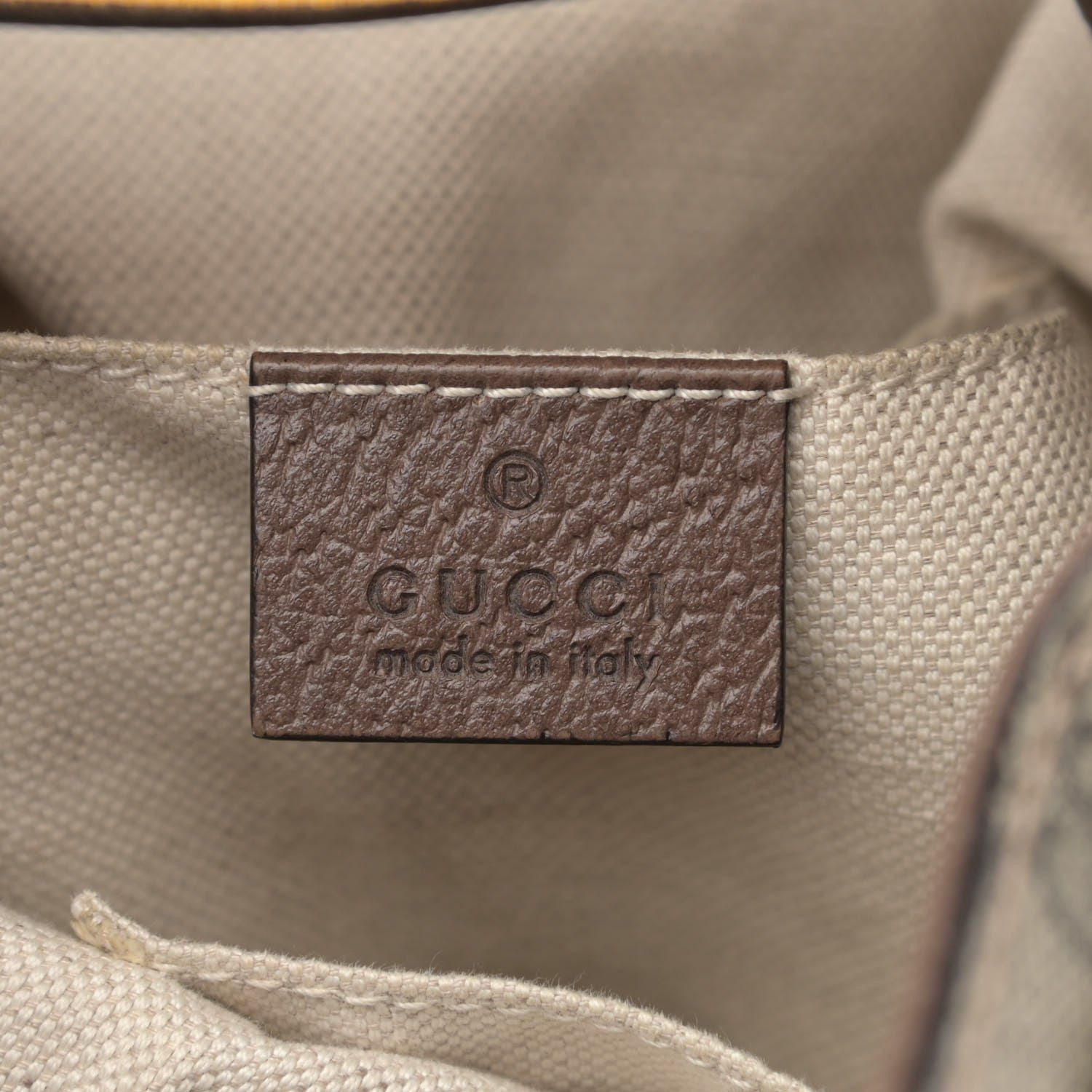 Gucci GG Supreme Monogram Neo Vintage Drawstring Bucket Backpack Beige New Acero Crop 6 of 22