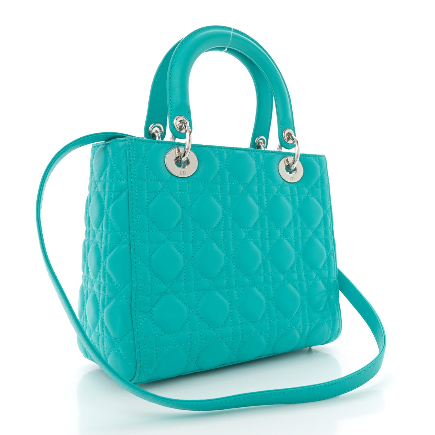 Lambskin Cannage Medium Lady Dior Turquoise