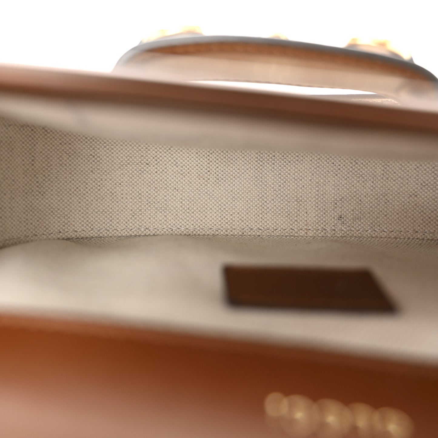 New Canvas Charisma Calfskin Crystal GG Monogram Mini Horsebit 1955 Shoulder Bag Camel Ebony