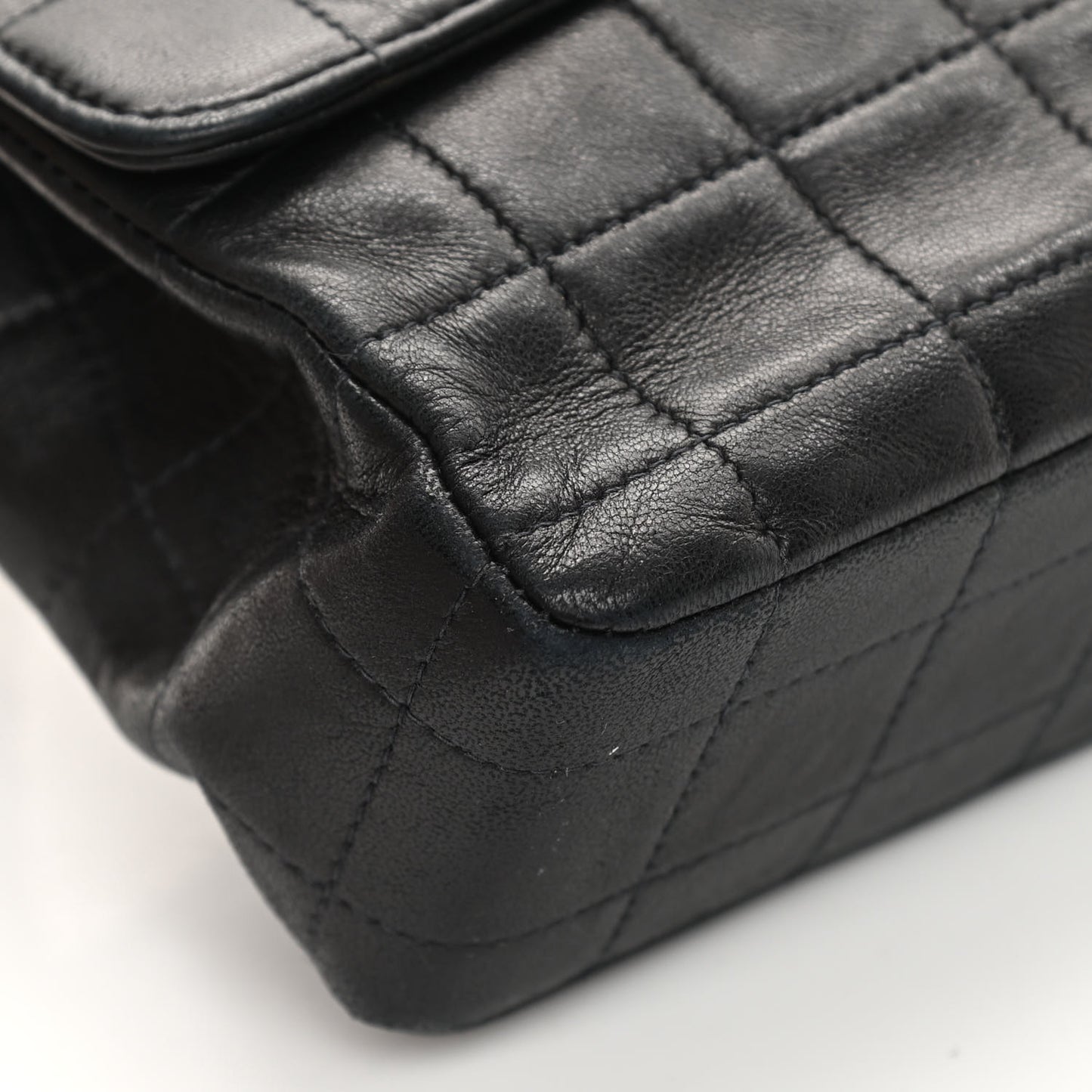Lambskin Chocolate Bar Mademoiselle Flap Black