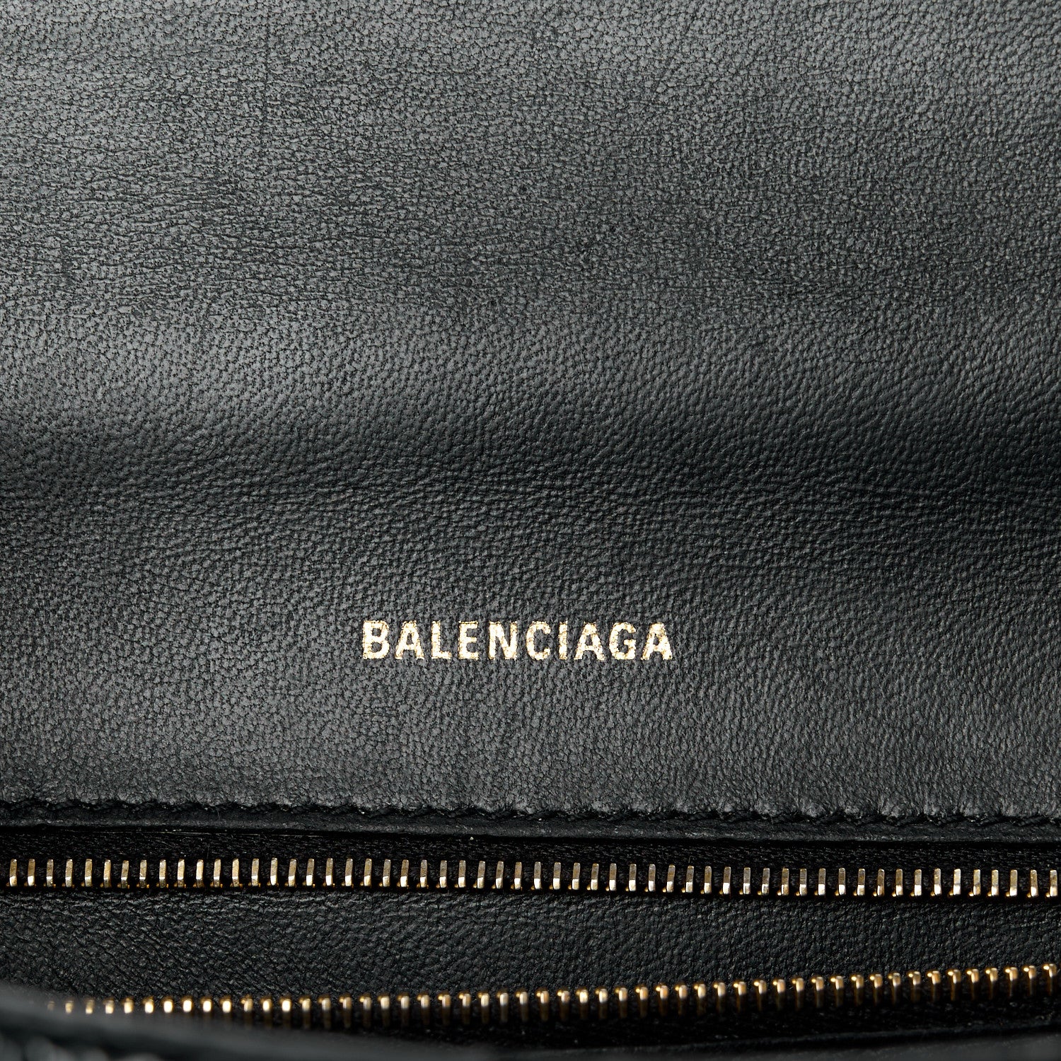 Balenciaga Shiny Calfskin Crocodile Embossed Small Hourglass Top Handle Bag Black 6 of 16