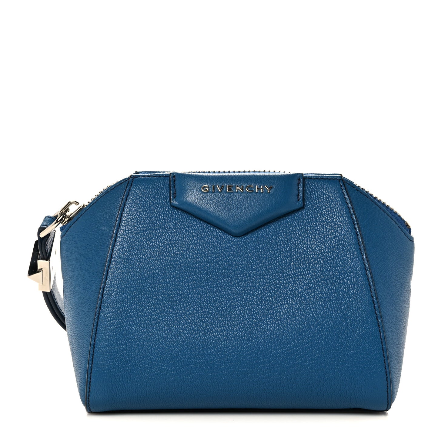 Sugar Goatskin Small Antigona Beauty Wristlet Electric Blue