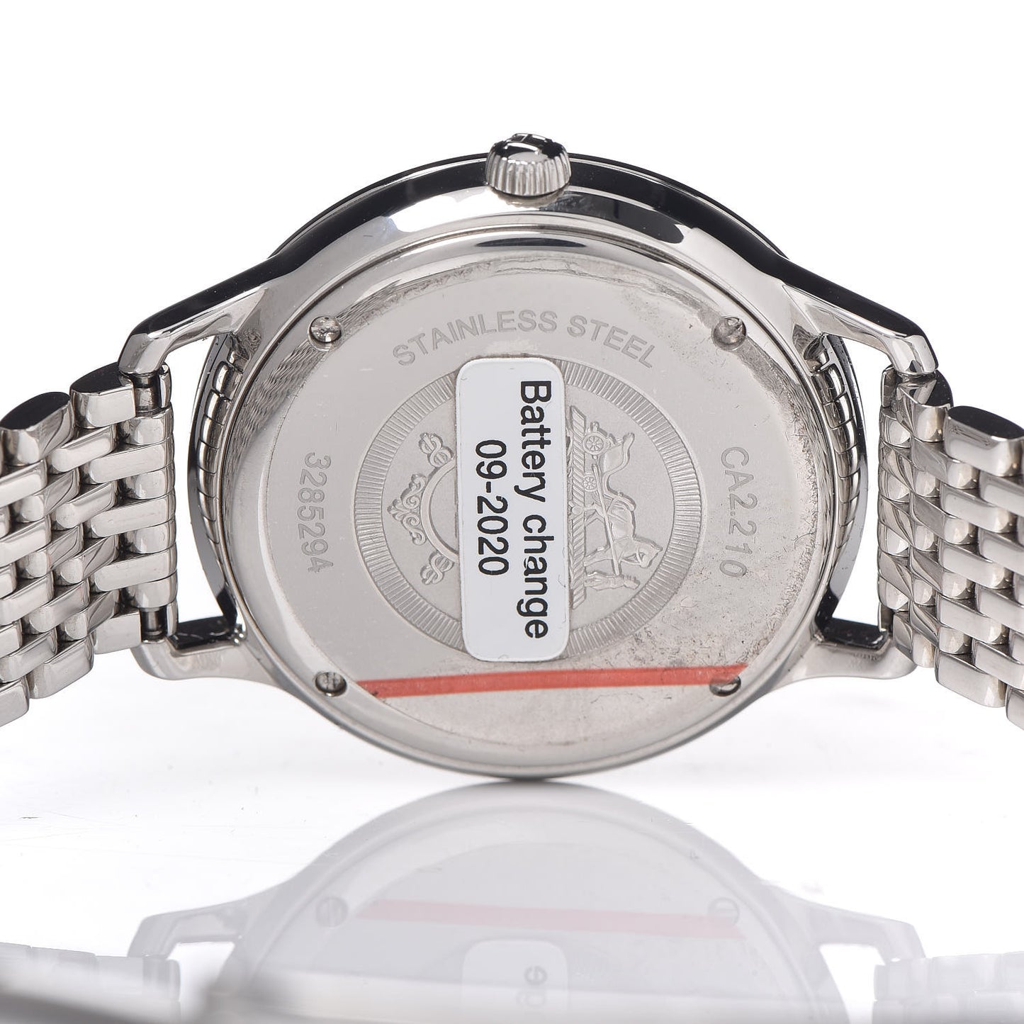 Stainless Steel 32mm Slim d'Hermes Quartz Watch Silver