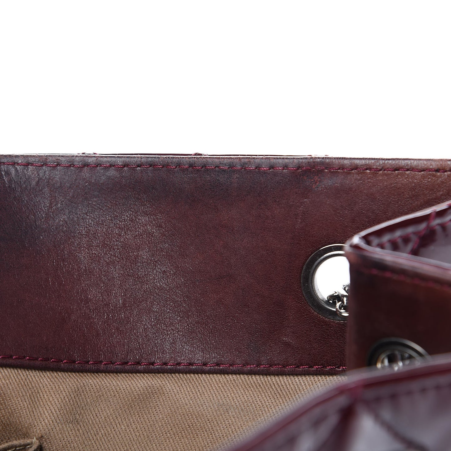 Patent Calfskin Quilted Reissue 2.55 Tote Burgundy