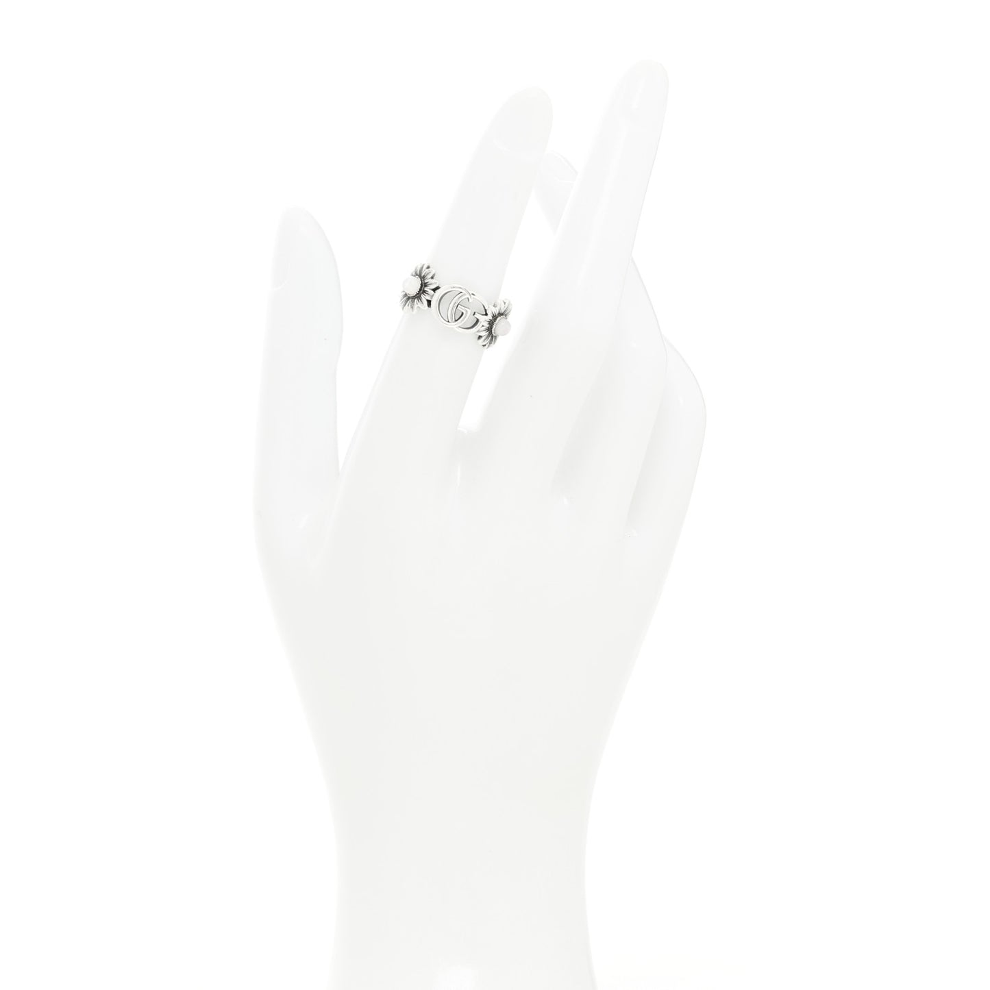 Sterling Silver Mother of Pearl Double G Marmont Flower Ring 51 5.75