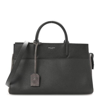 Saint Laurent Grained Calfskin Small Cabas Rive Gauche Dark Anthracite 1 of 10