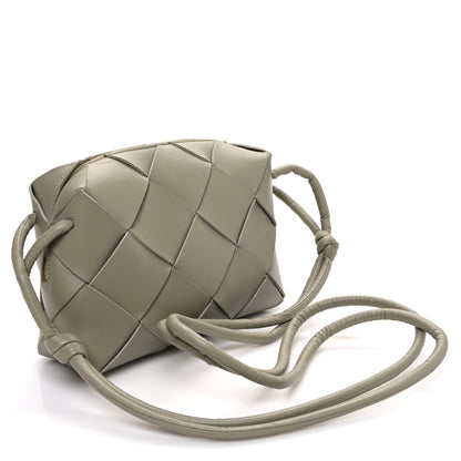 Bottega Veneta Lambskin Maxi Intreccio Small Cassette Camera Bag Travertine 3 of 9