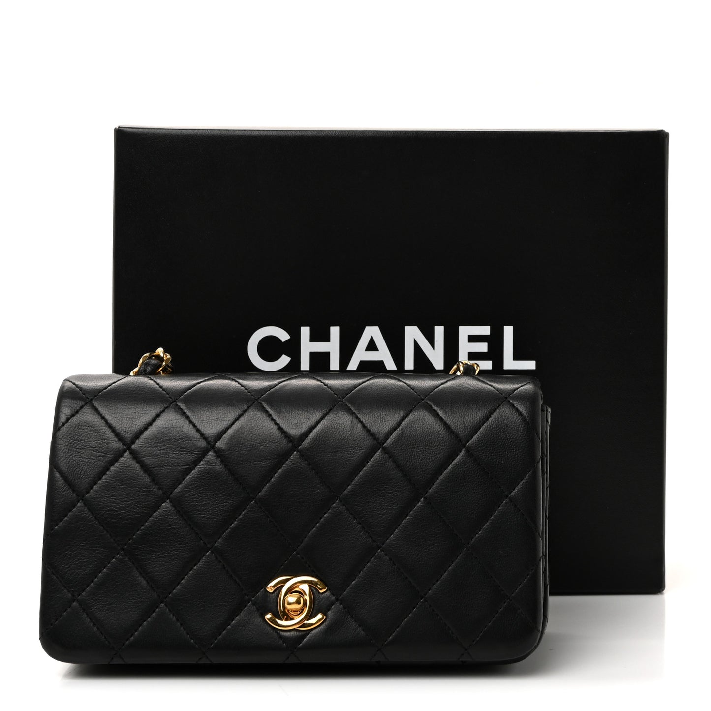 Lambskin Quilted Small Single Flap Black