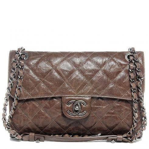 Chanel Caviar CC Crave Jumbo Flap Brown 1 of 7