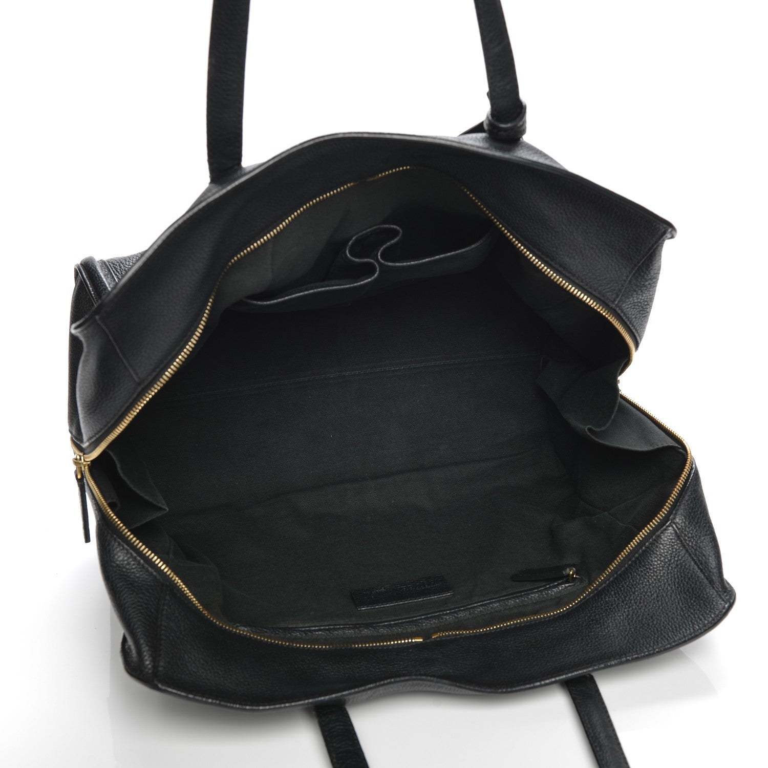 Alexander McQueen Pebbled Calfskin Large Skull Padlock Zip Around Tote Black 5 of 12