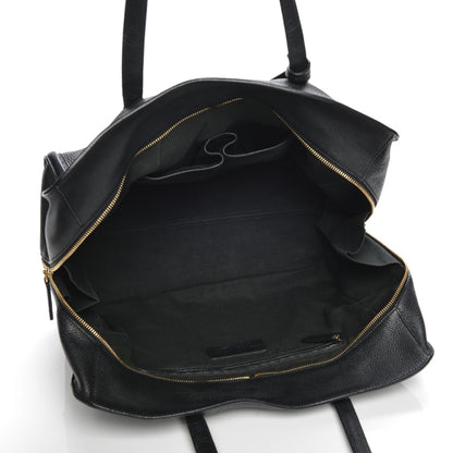Alexander McQueen Pebbled Calfskin Large Skull Padlock Zip Around Tote Black 5 of 12