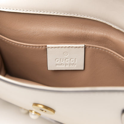 Gucci Nappa Pearl Studded Mini Queen Margaret Broadway Shoulder Bag Mystic White 6 of 13