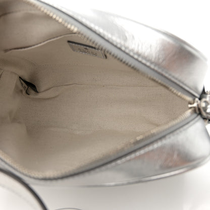 Gucci Metallic Sakai Be Green Calfskin Diagonal Stitched Small Blondie Shoulder Bag Silver 5 of 12