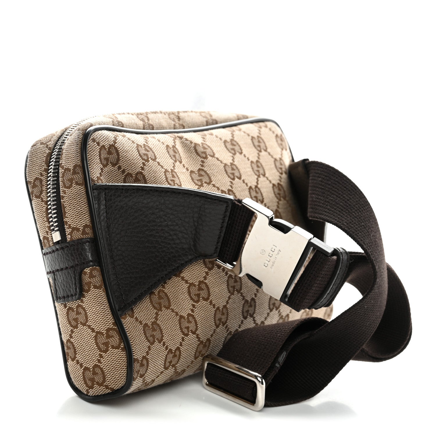 Gucci Monogram Dollar Calfskin Belt Bag Beige Ebony Testa di Moro Marrone Scuro 3 of 11