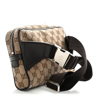Gucci Monogram Dollar Calfskin Belt Bag Beige Ebony Testa di Moro Marrone Scuro 3 of 11