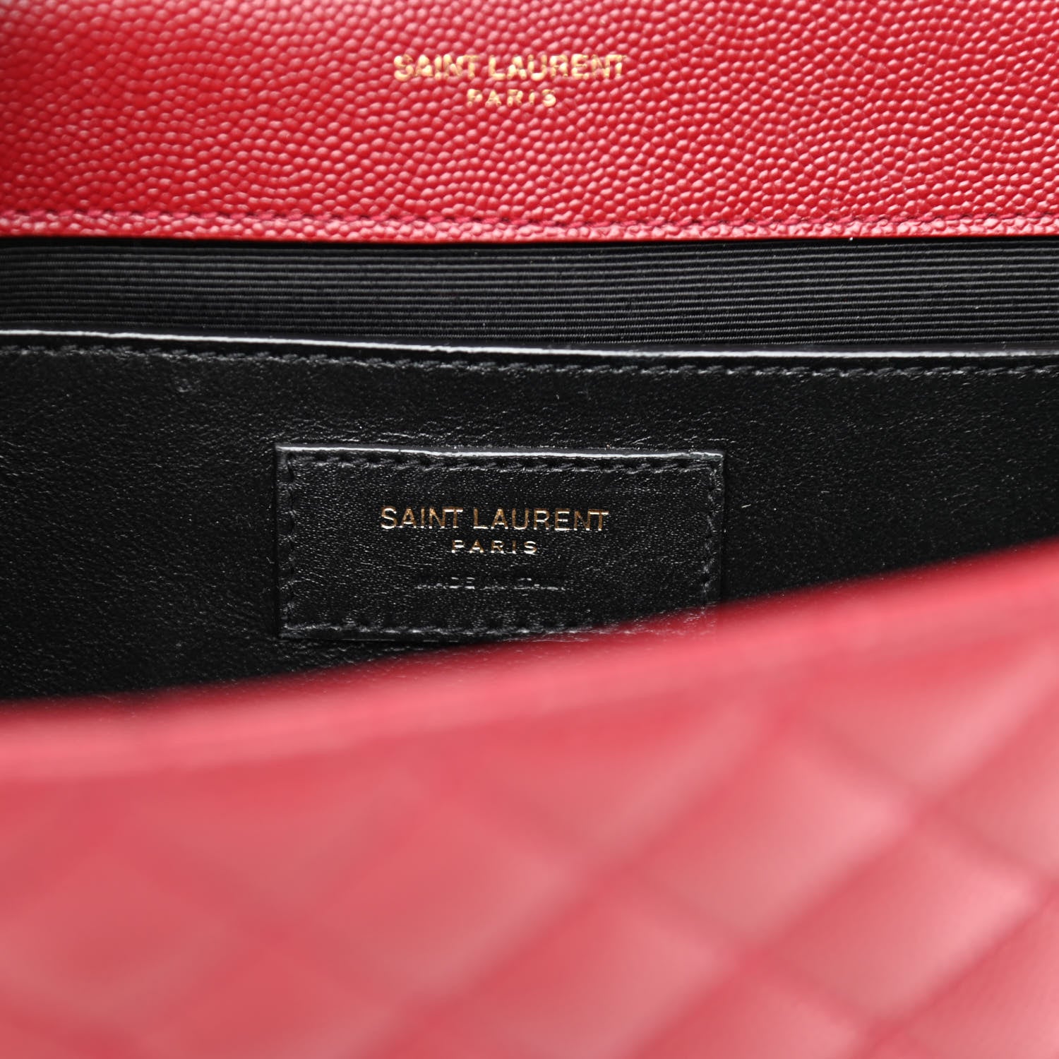 Saint Laurent Grain De Poudre Textured Mixed Matelasse Triquilt Medium Monogram Satchel Oxblood 6 of 13