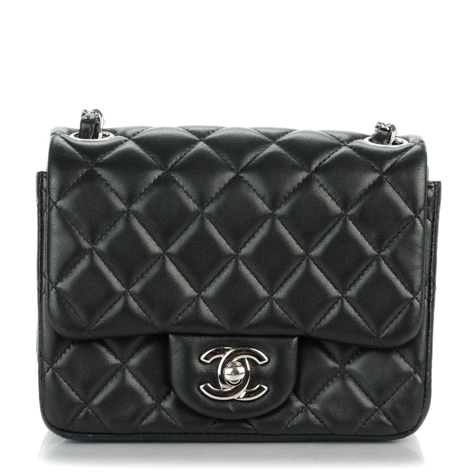 Chanel Lambskin Quilted Mini Square Flap Black 1 of 7